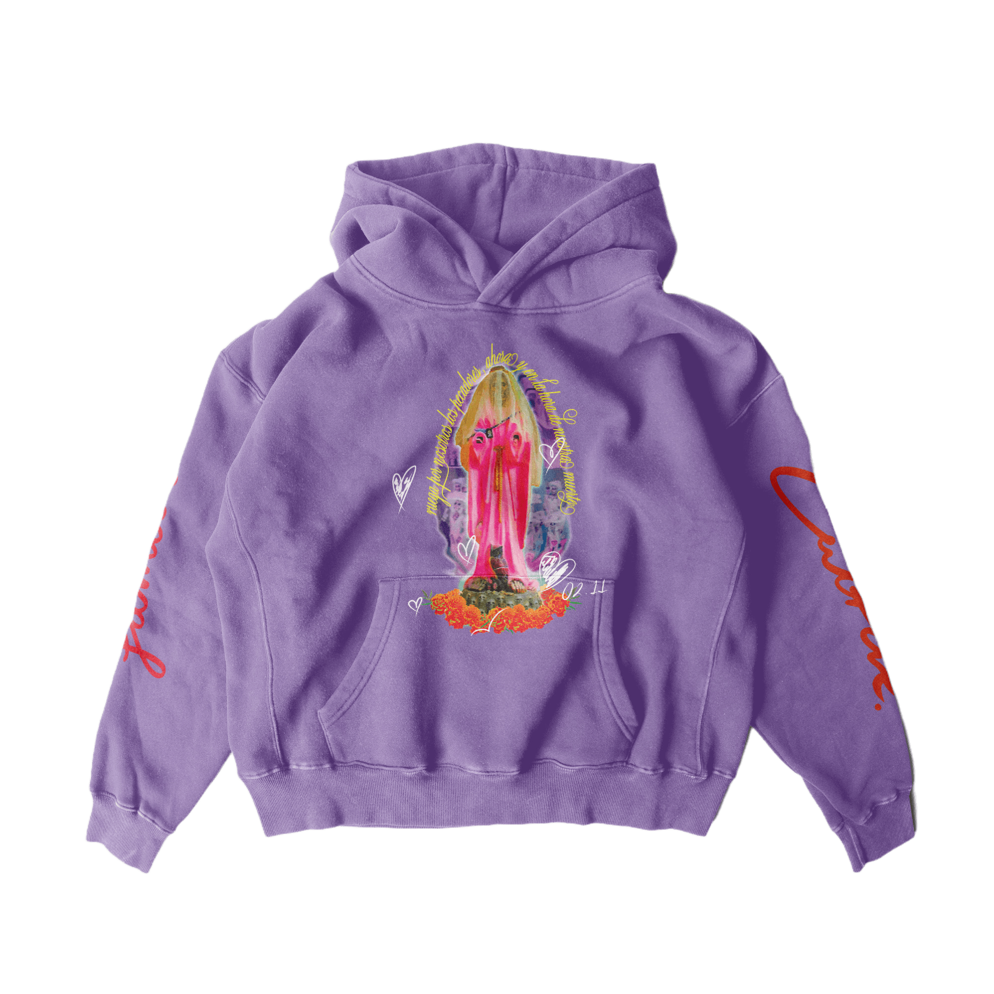 Santa Muerte hoodie - purple